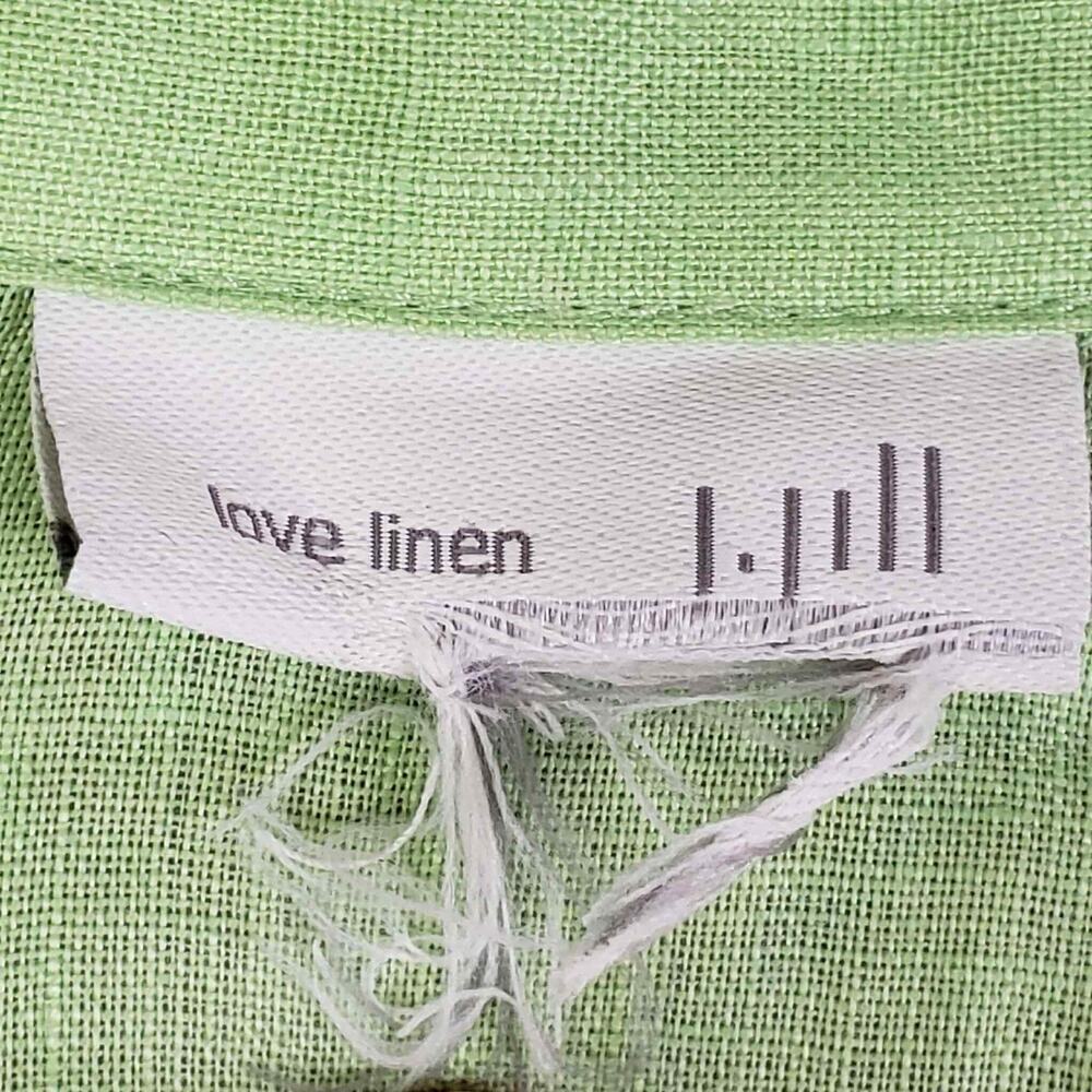 J Jill Love Linen Button Down Shirt Long Sleeve Plus Size 3X Green - Picture 5 of 8